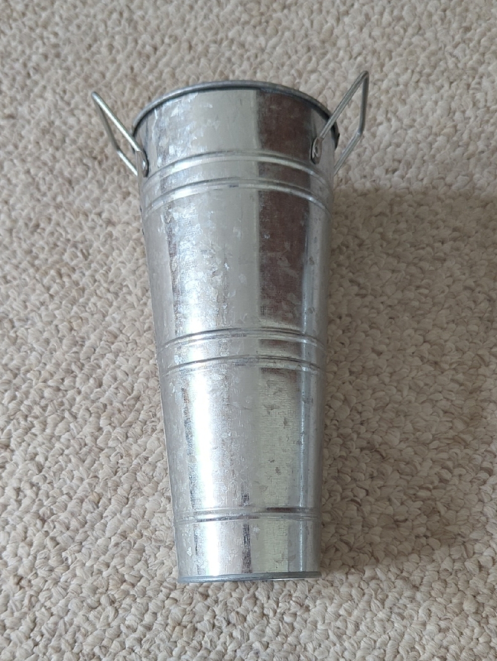 Galvanized Metal Flower Vase - Silver
